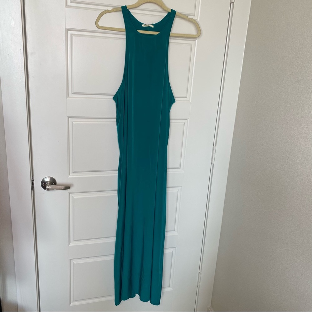 HONEY PUNCH GREEN MAXI FLOWY DRESS SM/MED - Picture 7 of 7